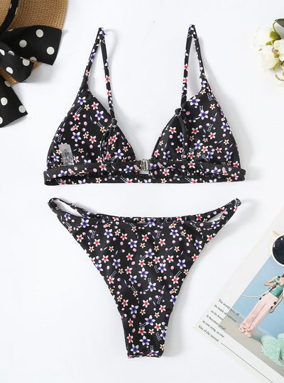 Floral Printed Swimsuit Two-piece Suit