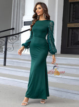 Mermaid Long Sleeve Sequins Party Dress