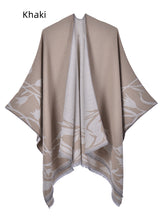 Retro Double-sided Split Shawl Fringed Cloak