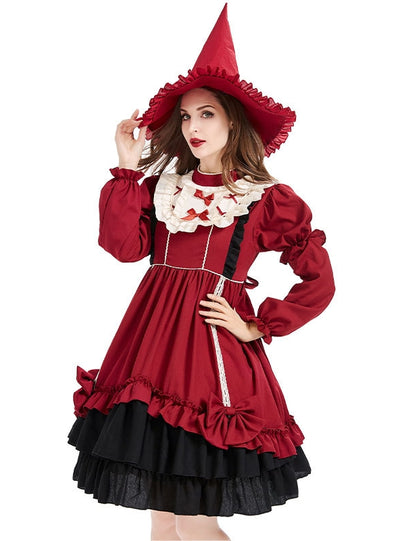 Wine Red Lolita Witch Princess Dress
