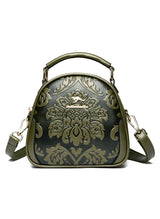 Round Bag Embossed Shoulder Slung Handbag