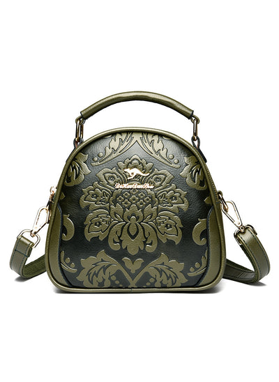 Round Bag Embossed Shoulder Slung Handbag