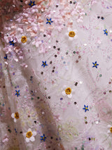 Pink Tulle Sequins Beading Homecoming Dress