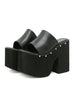 Ultra-high Heel Rivet Thick Heel Slippers