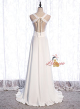 Red V-neck Backless Beading Prom Dress