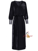 Black Velvet Mother Of The Bride Dress