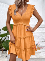 Casual Sleeveless Slim Drape Solid Color Dress