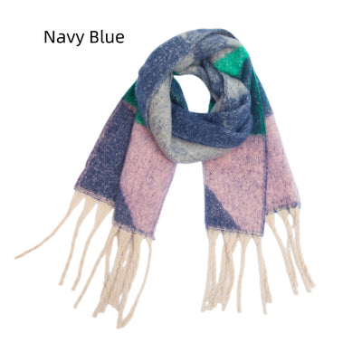Geometric Thick Tassels Thick Warm Scarf