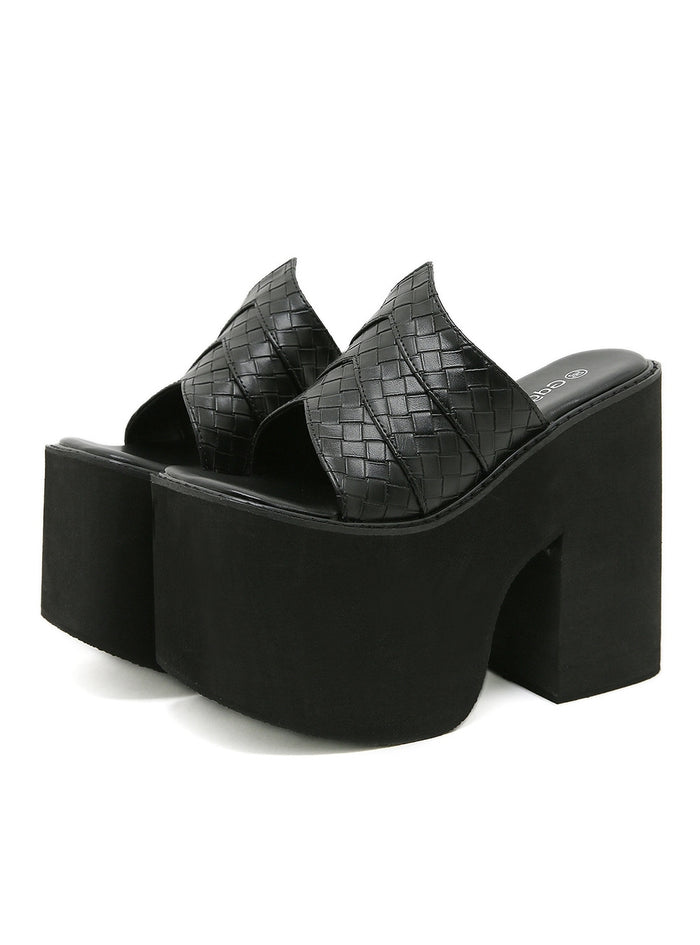 Thick-soled Wedge Loafers Slippers