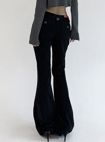 Button Tooling Bell Bottoms Trousers Pant