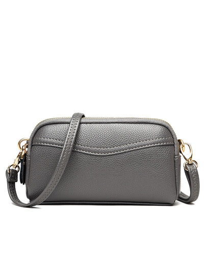 Small Double Zipper Messenger Bag Clutch Bag