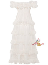 Women Beige Long Gauze Dress