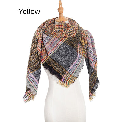 Autumn and Winter Plaid Triangle Scarf