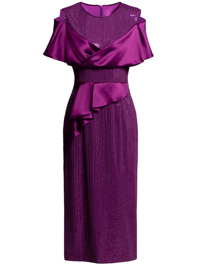Purple Sequins Mother Of The Bride Dress