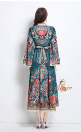 Stand-up collar Flared Sleeves Dress