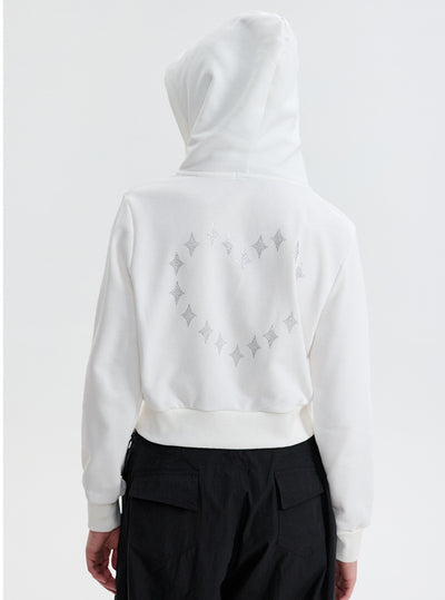 Sports Zipper Hooded Short Coat
