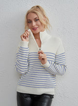Leisure Stripe Long-sleeved Sweater