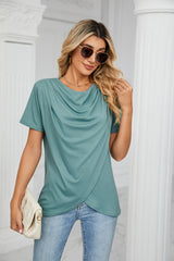 Solid Color Round Neck Short Sleeve T-shirt