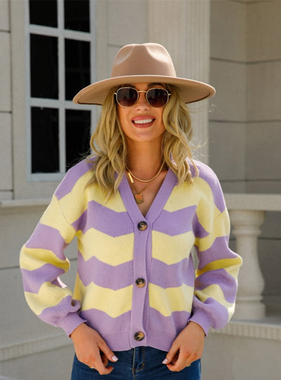 V-neck Knitted Short Cardigan Jacket