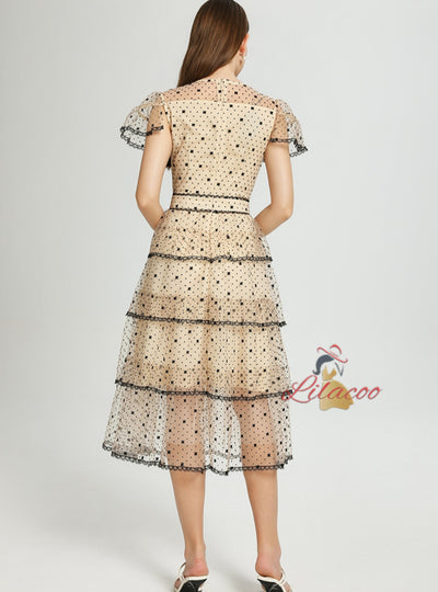 Silm Waist Tiers Cake Dress