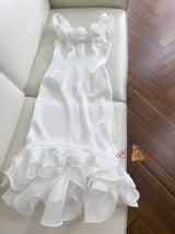 Strap Party White Banquet Dress