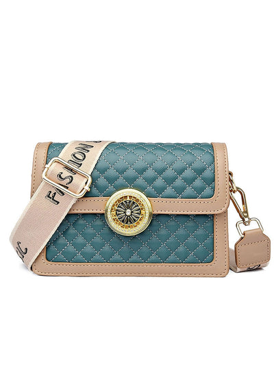 Rhombic Wide Shoulder Strap Slung Square Bag