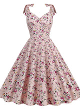 Flower Hepburn Bow Vintage Dress