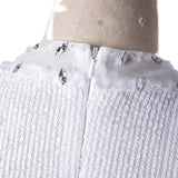 White Mermaid Sequins Beading Prom Dress