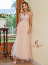 Sequin Stitching Backless Dress