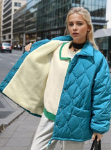 Loose Diamond Padded Cotton Coat