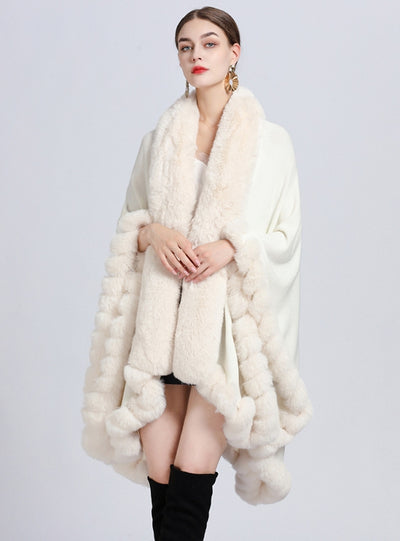 Irregular Large Size Knitted Loose Shawl Cloak
