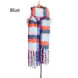 Thickened Fringed Color Plaid Scarf
