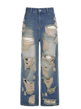 Loose Low-waisted Holes Jeans