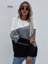 Loose Round Neck Striped Sweater