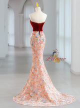Mermaid Velvet Sequins Prom Dress