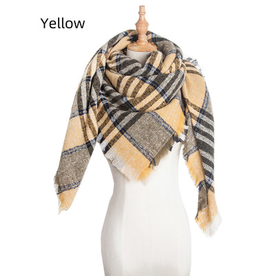 Plaid Triangle Scarf Pink Scarf Shawl