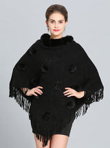 Knitted Tassel Pullover Cloak Shawl Coat