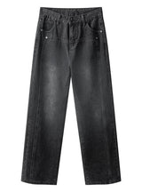 Retro High Waist Straight Slim Jeans