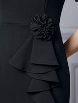 Black Short Sleeve Mother Of The Bride Dress