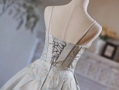 Spaghetti Straps Satin Homecoming Dress