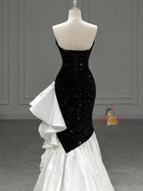 Black Mermaid Sequins Sweetheart Prom Dress