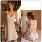 Deep V Lace Leisure Suspender Nightdress