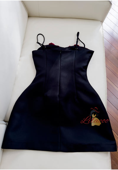 Flower Suspender Three-dimensional Flower Dress