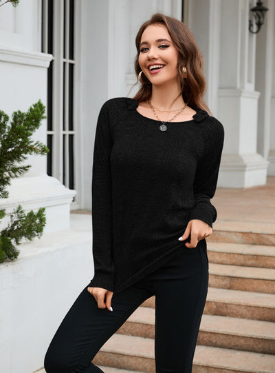 Casual Long-sleeved Round Neck Pullover Sweater