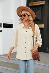 Solid Color Lapel Pocket Long Sleeve Coat