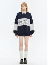 Loose Stitching Round Neck Top