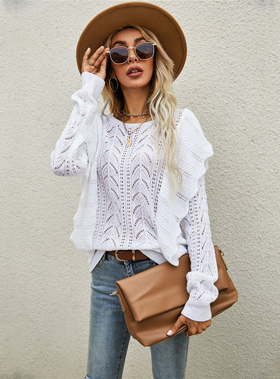 Wooden Ear Hollow Knitwear Sweater