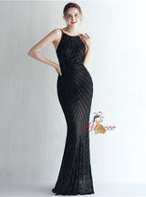 Halter Mermaid Sequins Prom Dress