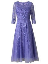 Purple Lace Tulle Mother Of The Bride Dress