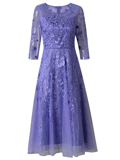 Purple Lace Tulle Mother Of The Bride Dress
